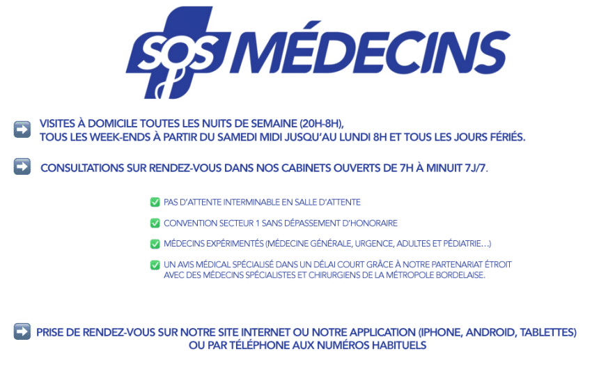 Carte sanitaire bordelaise : trouver un médecin, urgence médicale, pharmacie service