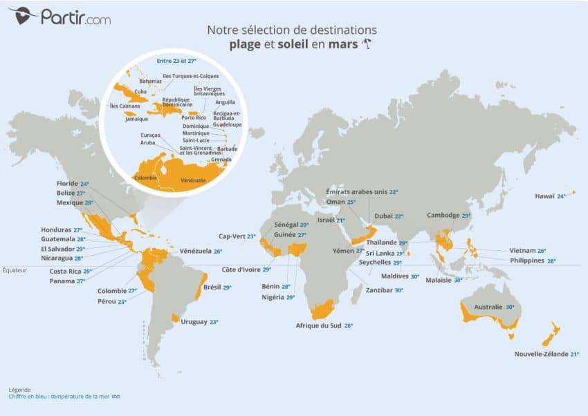 Où partir en vacances en mars?