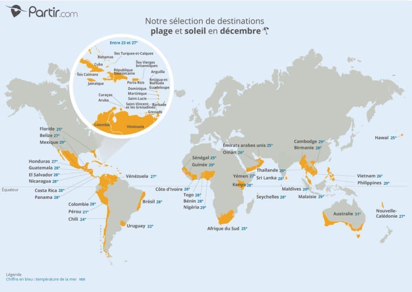 Quelles sont les meilleures destinations de vacances en décembre?